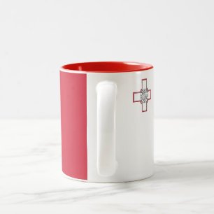Malta-Flagge Zweifarbige Tasse