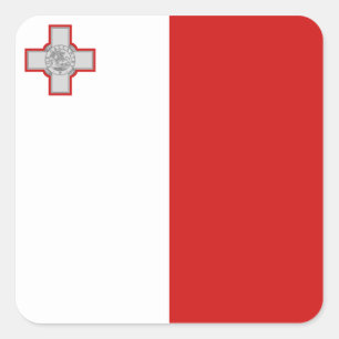 Malta-Flaggen-Aufkleber Quadratischer Aufkleber