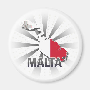 Malta-Flaggen-Karte 2,0 Magnet