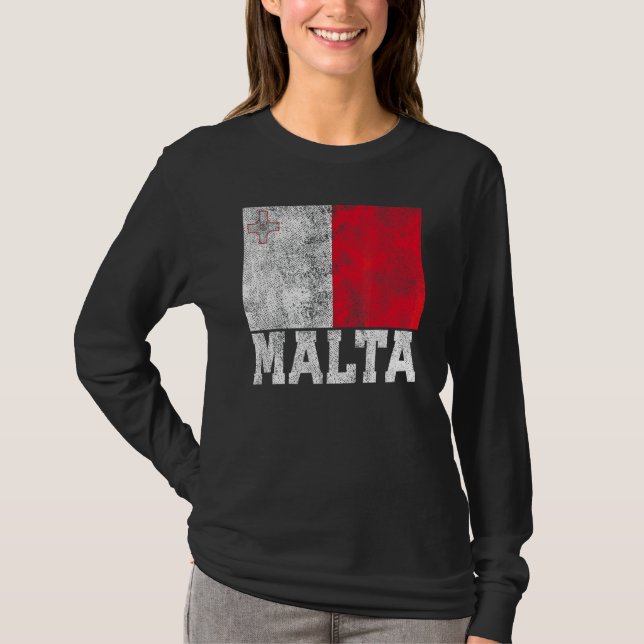 Malta Flaggen National Prix Roots Country Family N T-Shirt (Vorderseite)