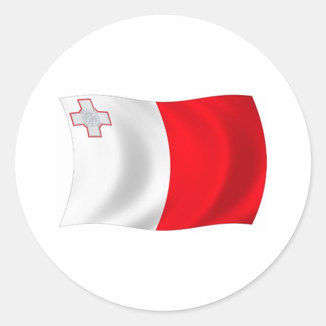 Malta Flaggensticker Runder Aufkleber (Vorderseite)