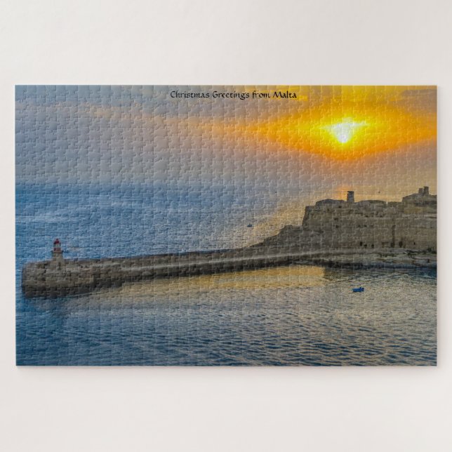 Malta Harbor Sunset. Jigsaw Puzzle (Horizontal)