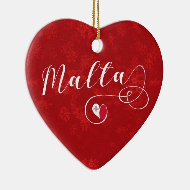 Malta Heart, Christmas Tree Ornament, Maltese Keramik Ornament (Rechts)