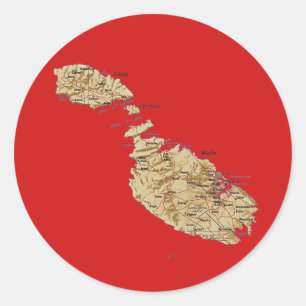 Malta-Karten-Aufkleber Runder Aufkleber
