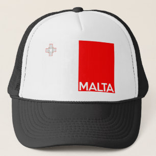 Malta-Landesflaggesymbol-Namentext Truckerkappe