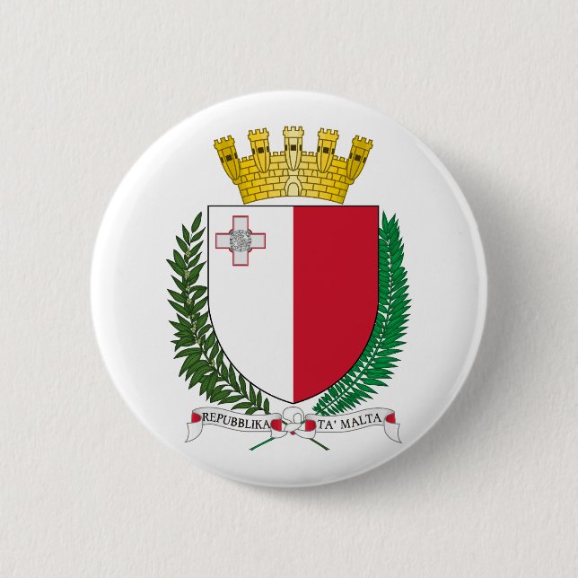 Malta Landeswappen Symbol Emblem Flagge Button (Vorderseite)