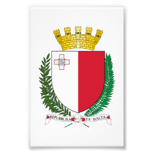 Malta Landeswappen Symbol Emblem Flagge Fotodruck