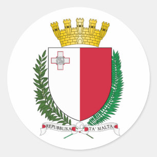 Malta Landeswappen Symbol Emblem Flagge Runder Aufkleber