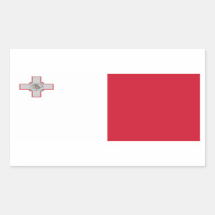 Malta/maltesische Flagge Rechteckiger Aufkleber