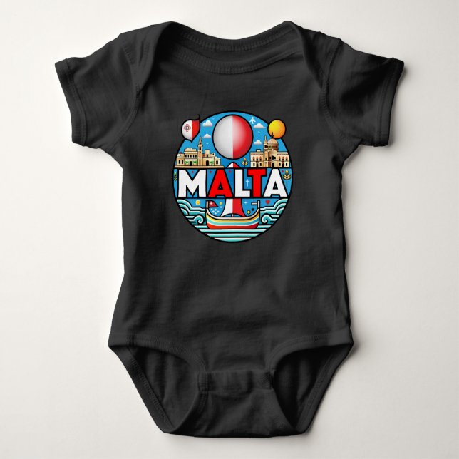 Malta Mediterranean Island National Baby Strampler (Vorderseite)
