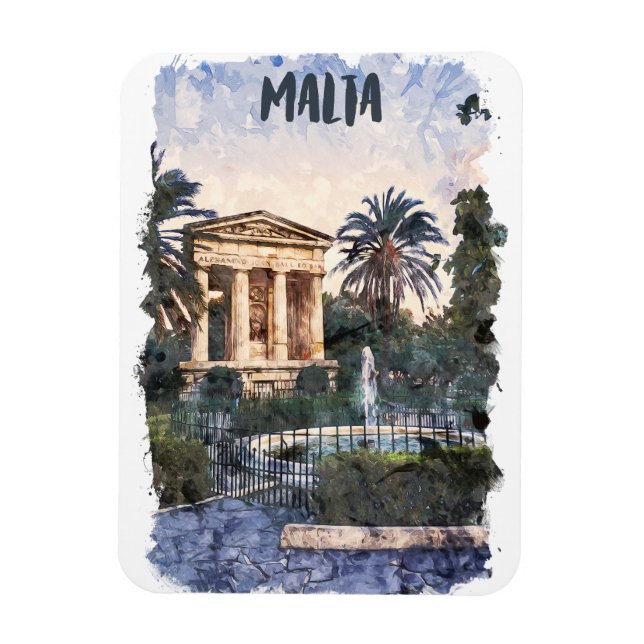 Malta Mediterranean Vintage Travel Magnet (Vertikal)