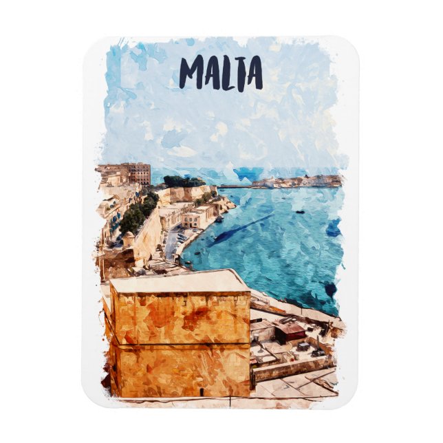 Malta Mittelmeer Island View Magnet (Vertikal)