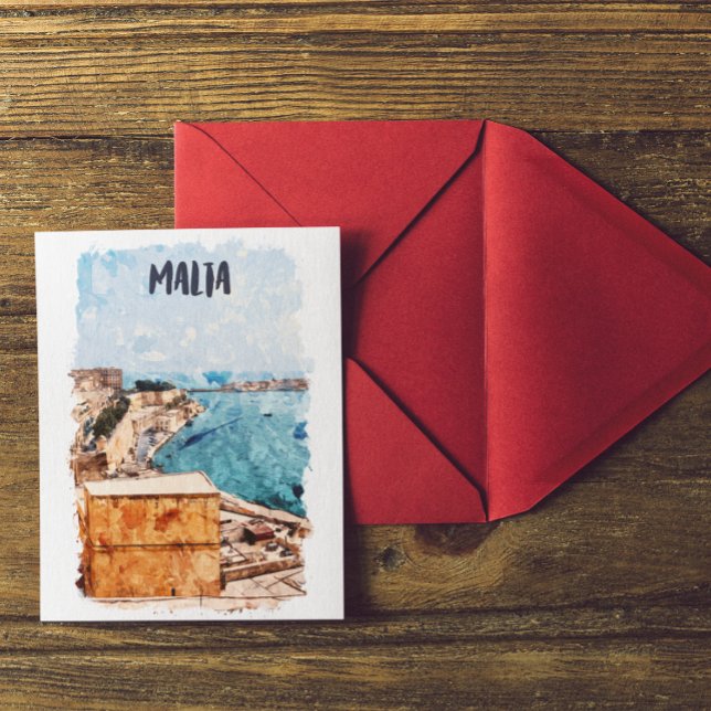 Malta Mittelmeer Island View Postkarte (Malta Mediterranean Island Panorama View)