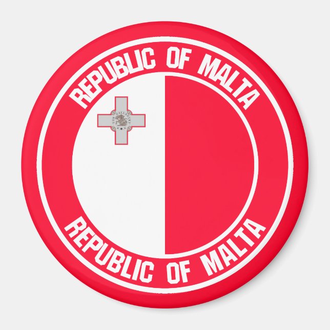 Malta Runde Emblem Magnet (Vorne)