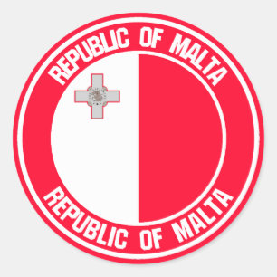 Malta Runde Emblem Runder Aufkleber