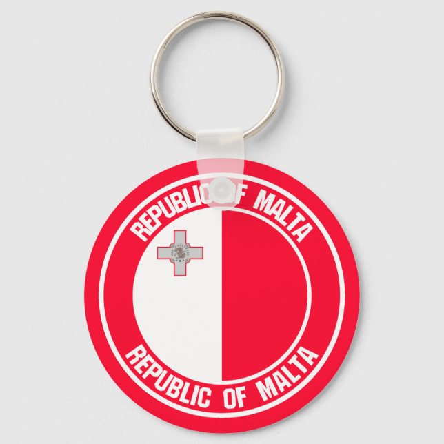 Malta Runde Emblem Schlüsselanhänger (Vorderseite)