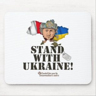 Malta steht mit der Ukraine Zelensky Hundemarke Fl Mousepad