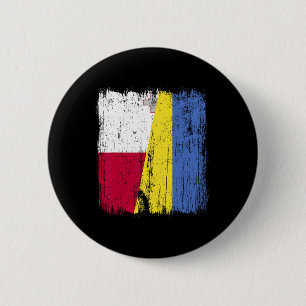 Malta Ukraine Halbflagge Maltesisches Ukrainisches Button