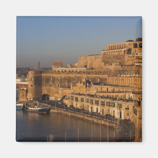 Malta, Valletta, Aussicht auf den Hafen von Lower  Magnet (Vorne)