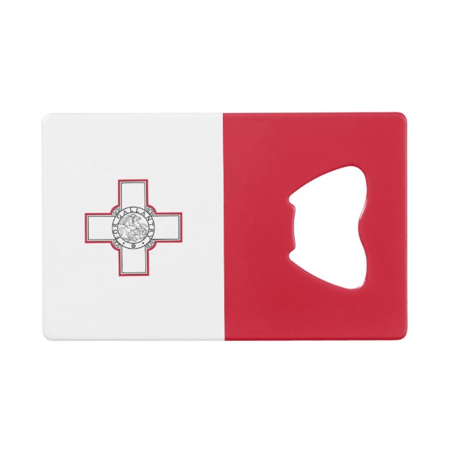 Maltaflagge Geldbeutel Flaschenöffner (Vorderseite (Horizontal))