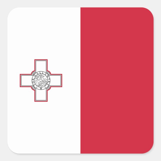 Maltaflagge Quadratischer Aufkleber (Vorderseite)
