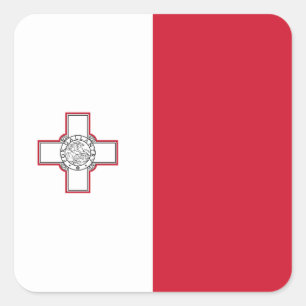 Maltaflagge Quadratischer Aufkleber