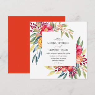 Malte Blume Modernes ELEGANT Rustikales Quadrat Einladung