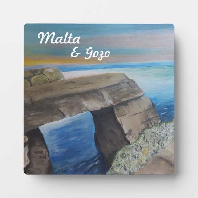 Malte et Gozo Souvenir Tabletop Plaque avec de l'E (Devant)