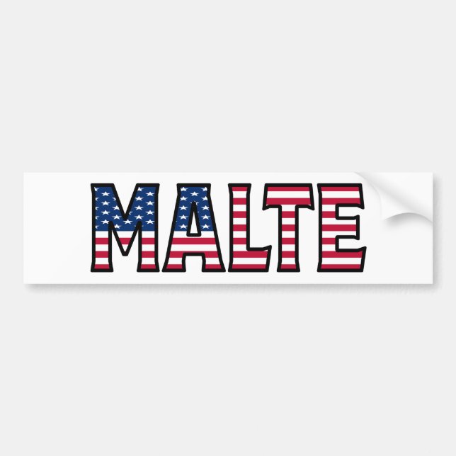 Malte Name Vorname USA Aufkleber-Auto Autoaufkleber (Vorne)