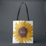 Malte Sonnenblume Ihr Name Tasche<br><div class="desc">Dieses Taschendesign besticht durch eine hübsche bemalte Sonnenblume mit Platz für Ihren Namen oder Ihre persönliche Nachricht. Klicken Sie auf die Schaltfläche Anpassen für mehr Flexibilität beim Hinzufügen oder Ändern von Textstilen! Variationen dieses Designs sowie der Koordinationsprodukte sind in unserem Shop, zazzle.com/doodlelulu*, erhältlich. Kontaktieren Sie uns, wenn Sie dieses Design...</div>