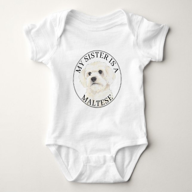 Maltese Big Sister Baby Strampler (Vorderseite)