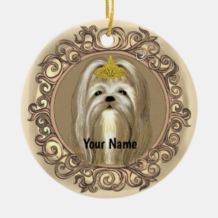 Maltese Dog Princess nom personnalisé ornement