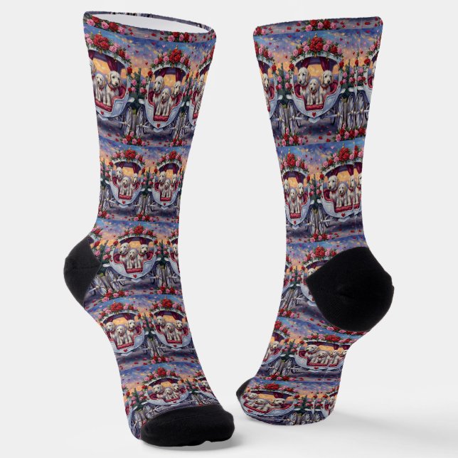 Maltese Dog Valentine's Day  Socken (Gewinkelt)