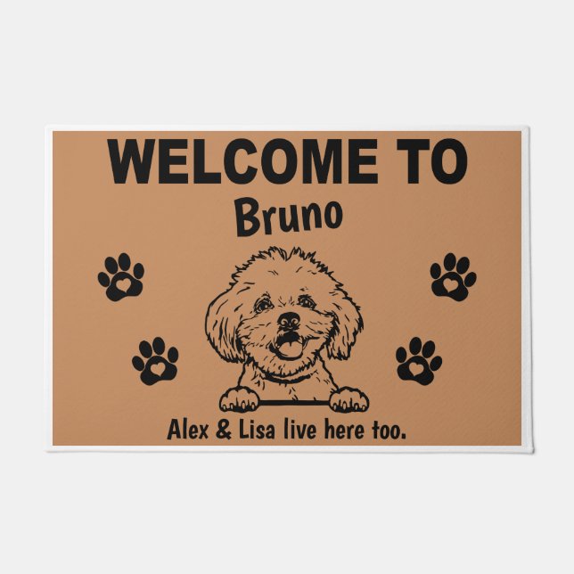Maltese Dog Welcome Home Personalized Custom Fußmatte (Vorderseite)