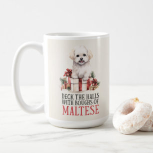 Maltese Funny Chien Pun de Noël Café Mug