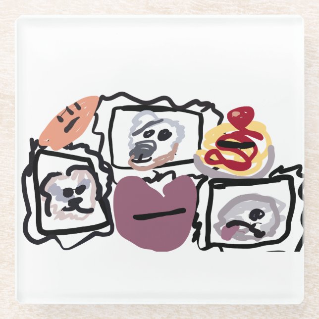 Maltese hearts  glasuntersetzer (Vorderseite)