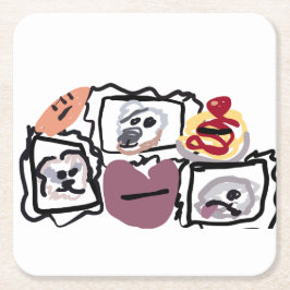 Maltese hearts  rechteckiger pappuntersetzer