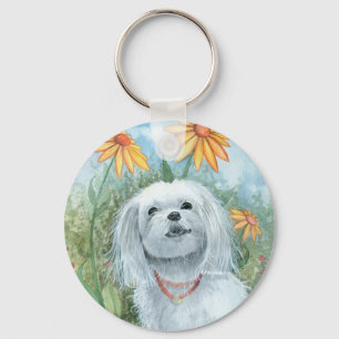 Maltese-Hundewelpe-Schlüsselanhänger von Molly Har Schlüsselanhänger