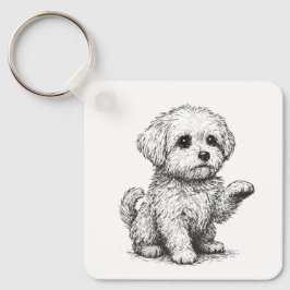Maltese Puppy Schlüsselanhänger