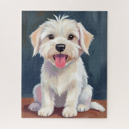 Maltese Puppy White Dog Painting