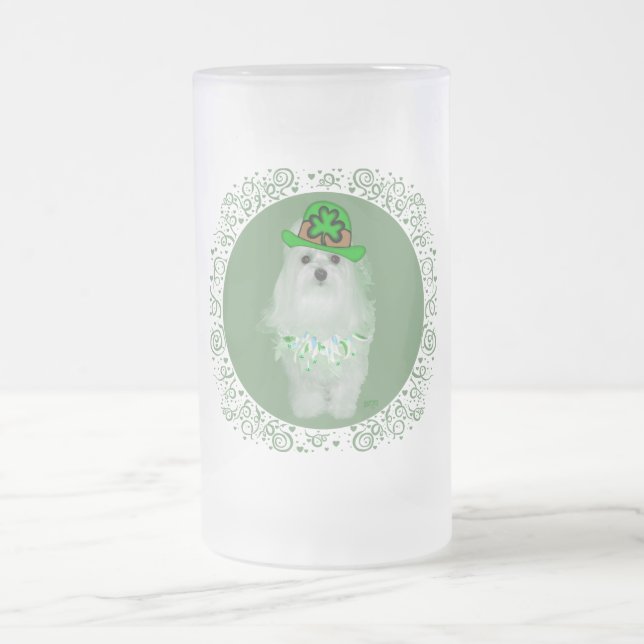 Maltese St. Patricks Day Mattglas Bierglas (Mittel)