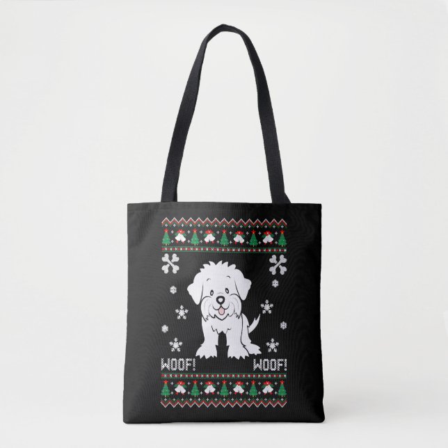 Maltese Ugly Christmas Sweater Tasche (Vorderseite)