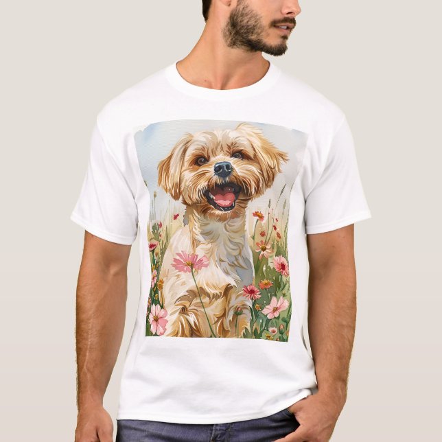 Maltese Watercolor Men's T-Shirt (Vorderseite)