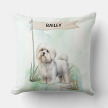 Maltese Watercolor Personalized Dog