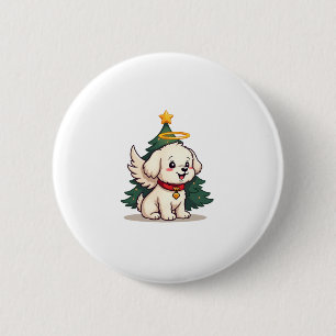Malteser Angel Dog Button