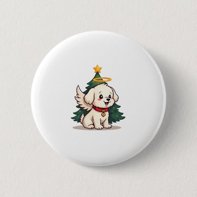 Malteser Angel Dog Button (Vorderseite)
