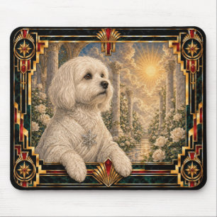 Malteser, Art Deco Hund Mousepad