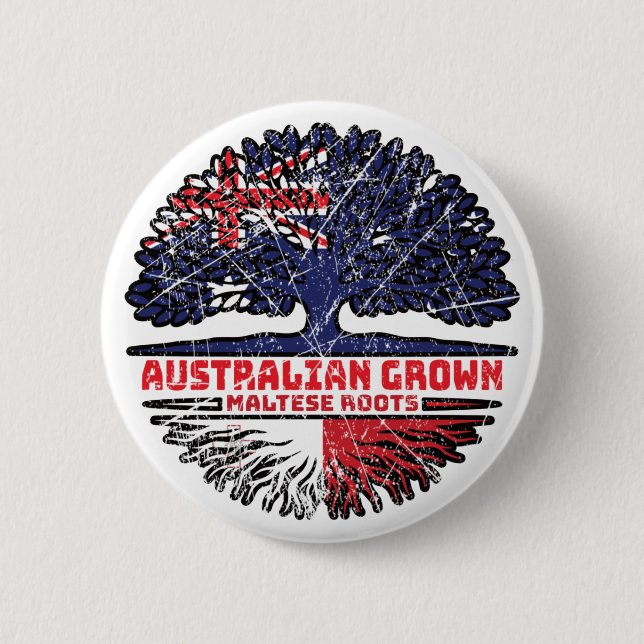 Malteser australischer Tree-Roots-Flag Button (Vorderseite)