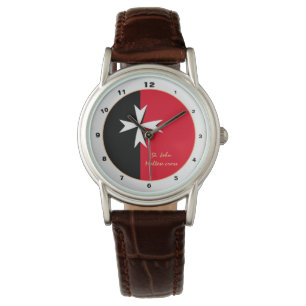 Malteser Cross & Malta Flag trendy mode /design Armbanduhr
