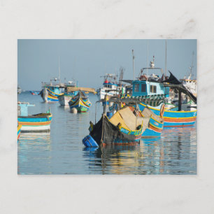Malteser Fischerboote   Marsaxlokk in Malta Postkarte